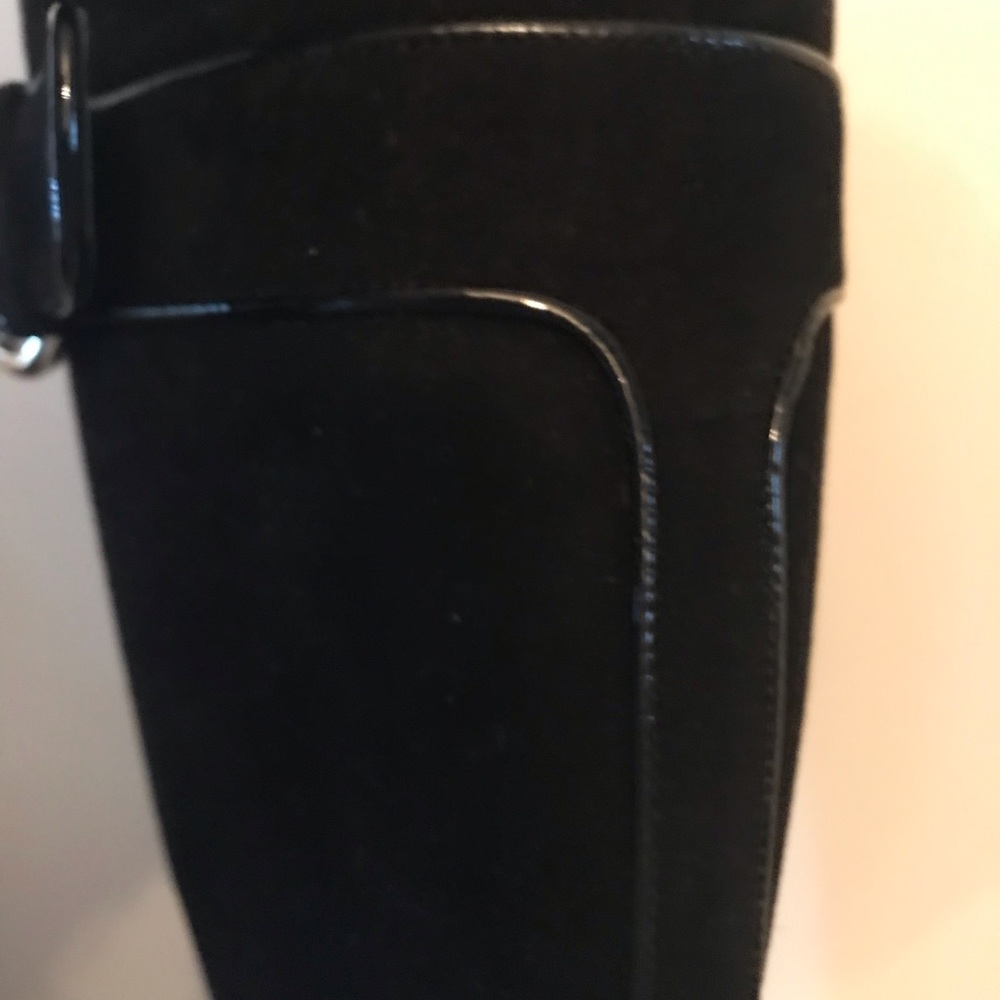 Authentic GUCCI black Suede knee high stiletto platform boots NIB 9B